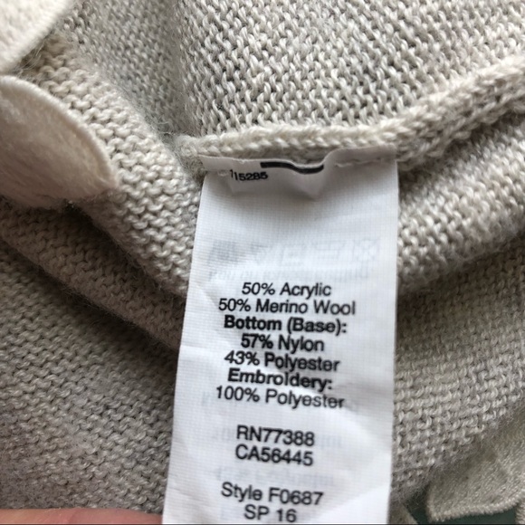 J. Crew merino wool blend lace floral hem sweater - Picture 6 of 6